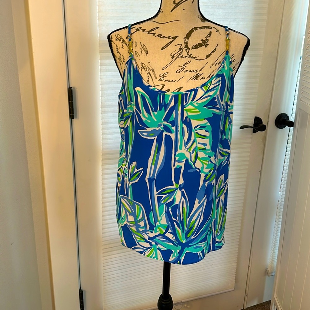 Lilly Pulitzer classic bamboo themed 100% silk tank